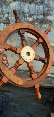 Wood ship wheel nautical - wood, ~